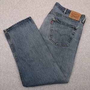 Levi's 505 Jeans Mens 42x29 Blue Straight Stone‎ Wash Denim 100% Cotton Workwear